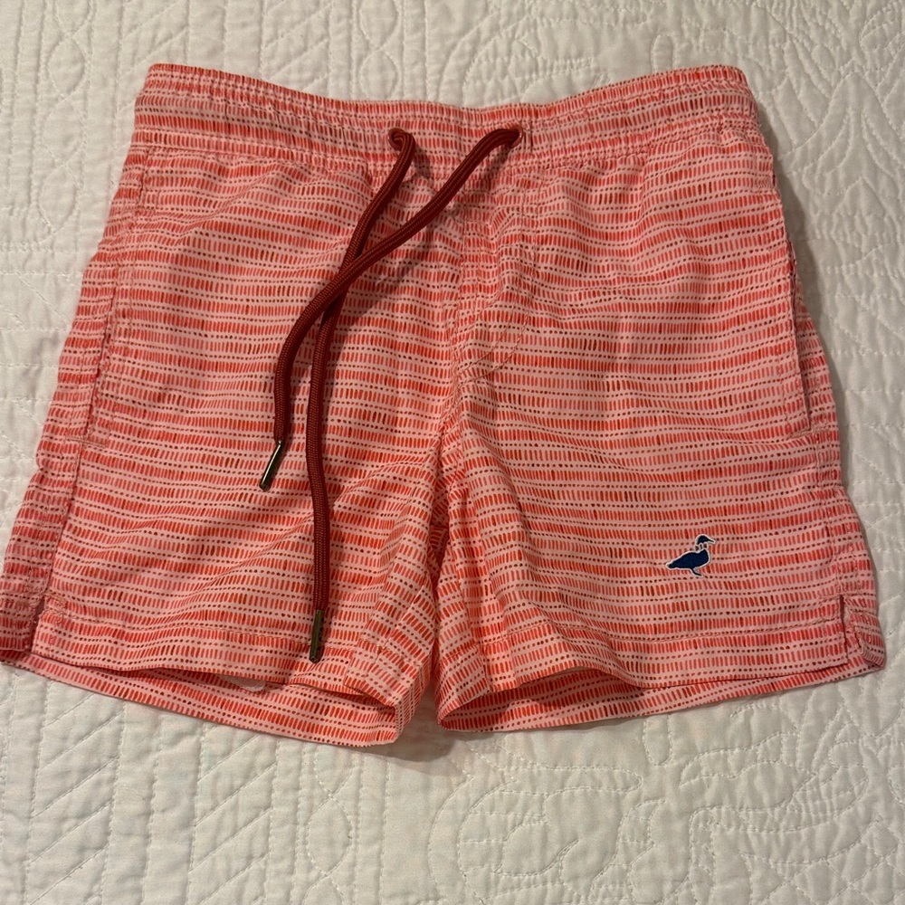 Kids Swim Trunks - orange striped
